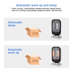 Desktop Omnidirectional Barcode Scanner 2D Hands Free USB Wired Automatic Image