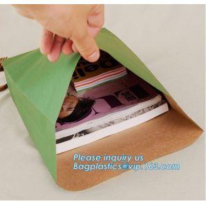 Flat Paper Handle Customized Design Shopping Gift Printed Kraft Paper Bag,ECO