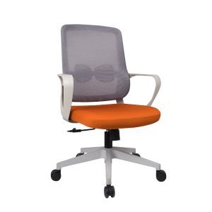 White Frame Mesh Office Chair Modern Design for Student and Employee Reclining