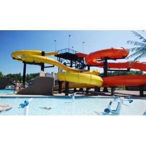 Water Game Park Play Equipment Single Fiberglass Outdoor Pool Big Spiral Slide