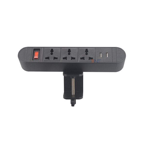Quality Easy Mount removable clamp on tabletop edge power outlet for computer table for sale