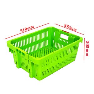 Colorful Agricultural Perforated Plastic Moving Turnover Nestable Crate