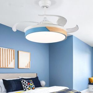 Macaron 42 inch led ceiling fan with light remote control Fans lamp bedroom home