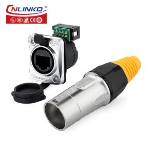 Cnlinko Connector RJ45 Ethernet Dual Rj45 Waterproof Connector IP68 for Led Display signal Connector