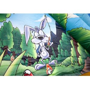 Double Lane Valcano Jungle Large Inflatable Slides With Climb