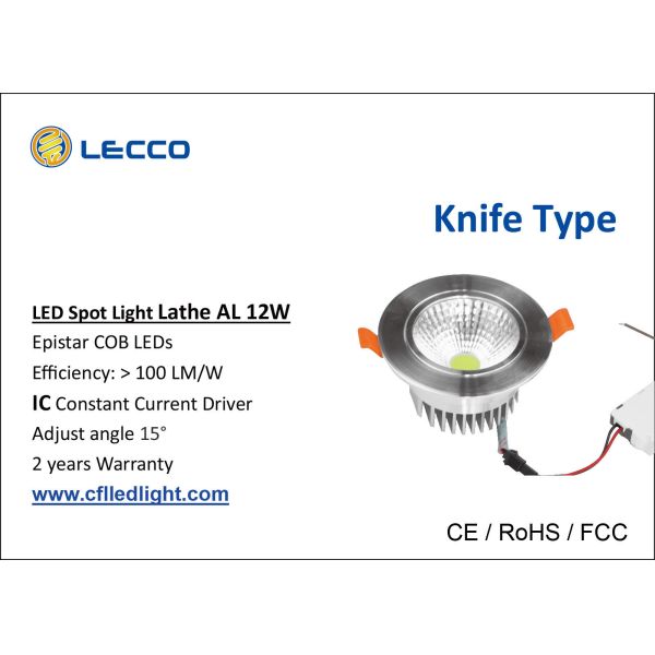 Recessed Led Spot Lamp Blade Type , 10 Watt Led Spotlight 15° Adjust Angle 1000