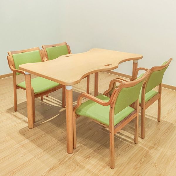 Light Luxury Wooden Table Set Indoor Restaurant Comfortable Solid Wood Table And Chairs