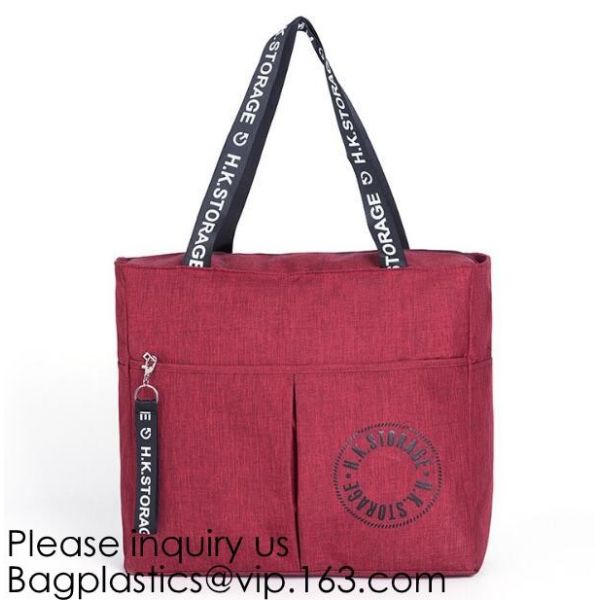 Reusable Polyester Folding Promo Shopper Tote Bags,Polyester Shopper Custom Large Cheap Green Grocery Shopping Bag For W