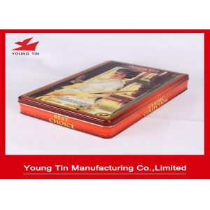 Large Rectangle Metal Fancy Food Packaging Tins Silver Lacquer Inside