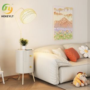 Modern Simple Shelving Floor Lamp Bedside Table Drawer Lamp For Bedroom Living