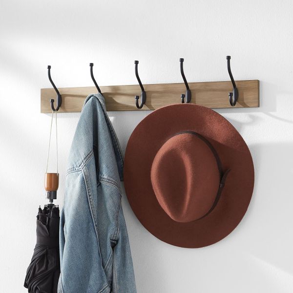 Rectangular Wooden Wall-Mounted Farmhouse Coat Rack
