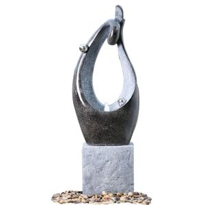 Nature's Mark Heart Couple LED Relaxation Resin Water Fountain with Authentic