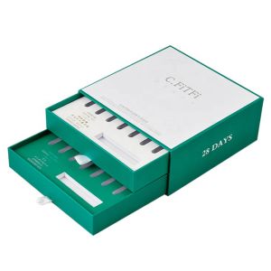 Customized Luxury Rigid Cardboard Two Layer Double Drawer Box Packaging With