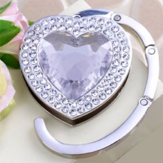 Foldable Heart Bag Hanger purse hanger handbag hook With Crystal QY-BH03