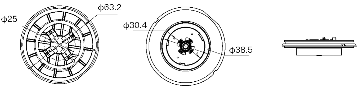 Detailed dimensional diagram of the 731J base product showing measurements and specifications