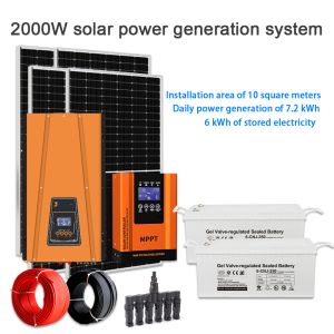 2KW Complete Off-Grid Solar Kit for Home with Ground Mounting & 48V Battery