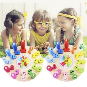 Geometry Clock Wooden Puzzle Numbers Montessori Counting Toy