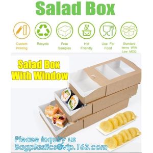 Disposable kraft paper lunch boxes, food grade paper boxes with logo,Disposable