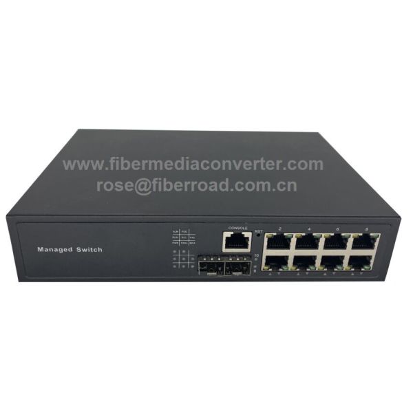 8x10/100/1000Base-TX to 2x1000Base-X SFP Managed PoE Fiber Switch With 8xPoE in