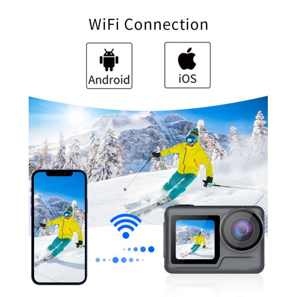 Real 4K FA07A 1080P Sports Camera Wifi Action Camera Outdoor Dual Screen For Diving