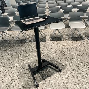 Movable Wood Grain Pneumatic Standing Desk Minimalist Classroom Book Table for