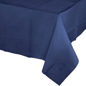 Polythene Backing Luxury Paper Tablecloths , OEM 2.41*1.37m Paper Table Cover