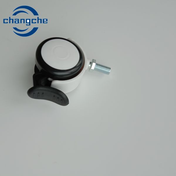 2 Inch Locking Casters White Rubber Hospital Caster Wheels With 1.5 Inch Stem