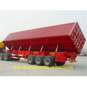 3 Axle 40T Container Flat Side Rollover Semi Dump Trailers / Side Dump Trailer