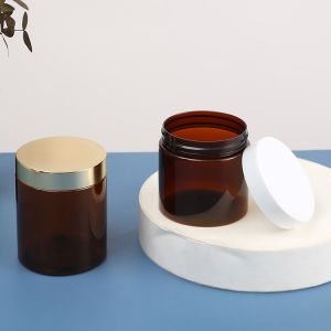 China 30ml 40ml 50ml 60ml 80ml 100ml 120ml 200ml 250ml 400ml 500ml 1L Chocolate PET Plastic Cream Jar for Food Collar Material on sale