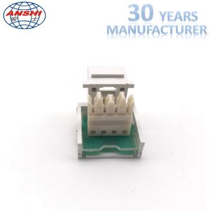 CAT3 RJ11 90 Degree 6P4C Telephone Keystone Jack 110 IDC With Dust CAP