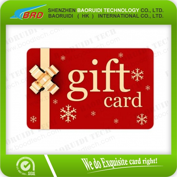 credit card size PVC VIP Gift Card