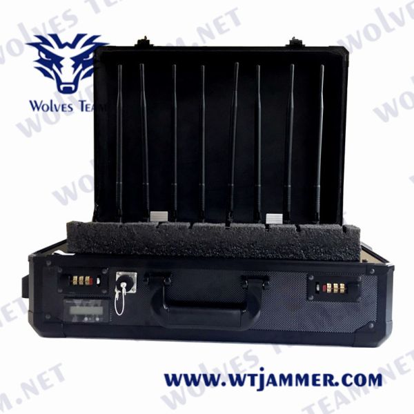 Quality Suitcase UAV Drone Signal Jammer Portable VIP Protection Defence RF GPS WiFi5.8g for sale