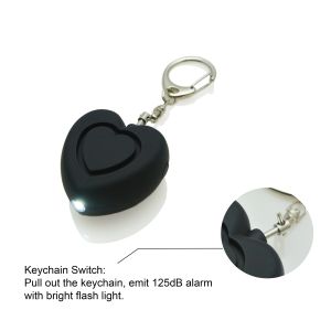 Self Defense Personal Keychain Alarm 140db Heart Shaped Security Safety