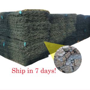 Mesh Size 60mm X 80mm Retaining Wall Gabion Baskets PVC Wire