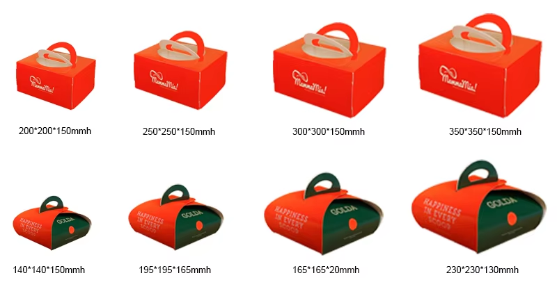 Customized Logo Foldable Window Cake Packaging Box with Eco-Friendly Material and Flat Pack Design