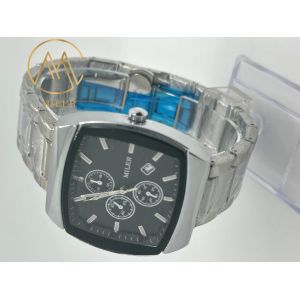 Men's Quartz Watch with 1 Year Battery Life Square Case and Scratch-Resistant
