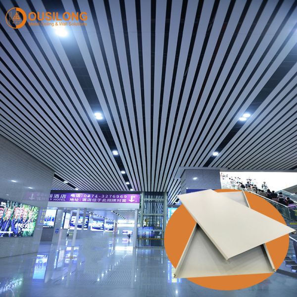 Quality Structured Linear Aluminium Strip Ceiling Panels Decorative Commercial Suspended Metal False Ceiling Tiles for sale