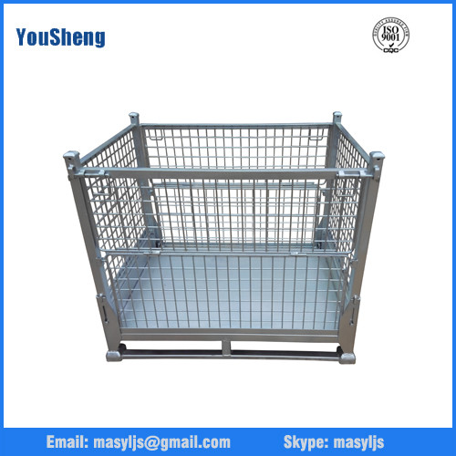 Quality Wire mesh container heavy-duty rigid rolling collapsible wire mesh container for sale