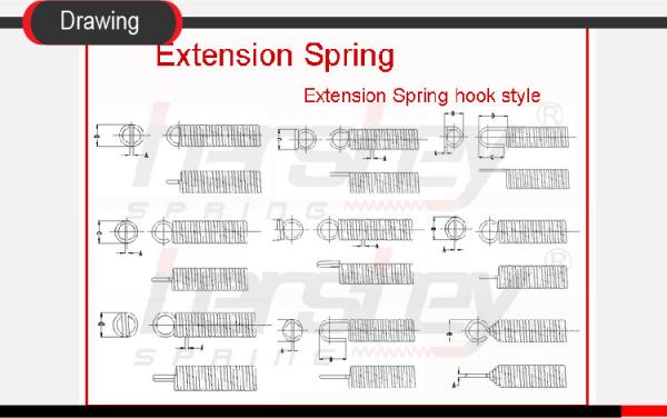 Spiral Extension Tension Spring Metal Carbon Stainless Steel