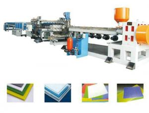 China PP PE PC Hollow Gride Plastic Board Extrusion Line , Hollow Board Plastic Machinery on sale