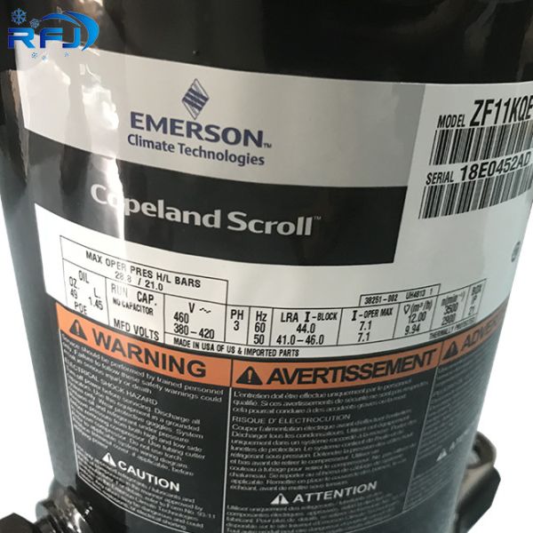 Copeland ZF11KQE-TFD-551 3.5HP Refrigeration Scroll Compressor