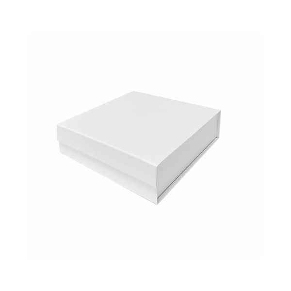 White Customized Gift Foldable box Ribbon paper hard cardboard gift boxes Flip Top String Ribbon Handle Flat Paper Box