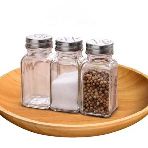 2.8*2.8*10.5cm Transparent Glass Jars 4oz Square Glass Spice Jars Condiment
