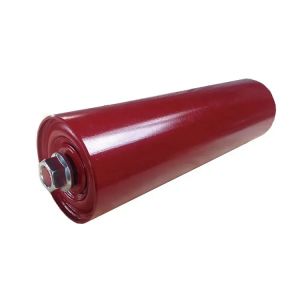 Heavy-duty mining logistics conveyor roller with plastic spraying surface