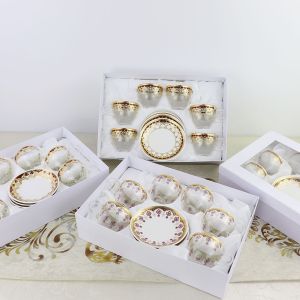 OEM 100ml Glass Cup And Saucer Retro Tree Glass Teacup