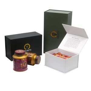 Empty Custom Tea Packing Box Handmade Magnetic Closure Fold Paper