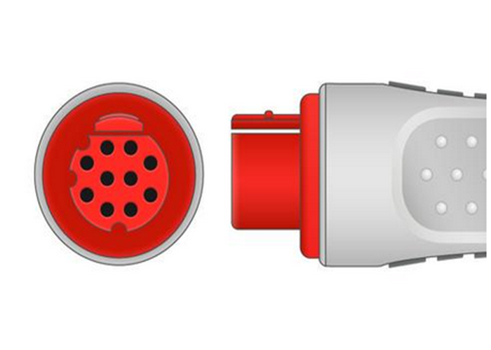 GE Datex Ohmeda Ibp Cable 10 Pin Connector Grey HP Ibp Cable 3M