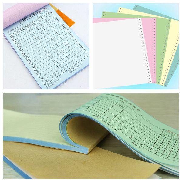 Supply 55g of printed clear paper and flat carbonless paper as receipt.