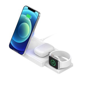 Over Voltage Power Qi Wireless Charger Station White ABS Material