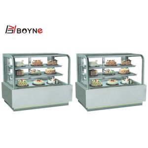 Japanese Style Three Layer Cake Freezer with Marble Base for bakery shop